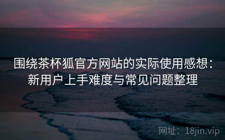 围绕茶杯狐官方网站的实际使用感想：新用户上手难度与常见问题整理